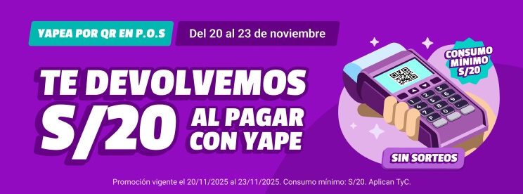 Campaña Yapera QR en P.O.S – Devolución 20soles