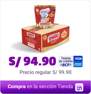 Panetón Bimbo en Bolsa 900Gr x 6 Uds. - 