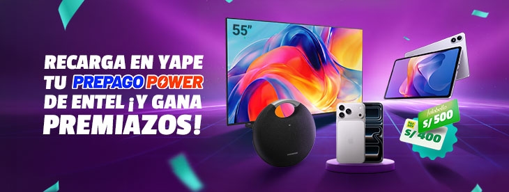 Recarga tu Entel en Yape y gana premiazos